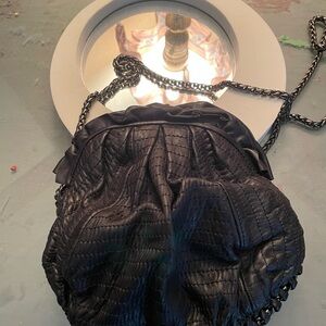 Elie Tahari Black Textured Shoulder Bag